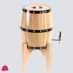 Wooden Barrel Inner Stainless Steel Beverages Dispenser - 3Liter