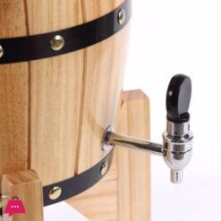 Wooden Barrel Inner Stainless Steel Beverages Dispenser - 3Liter