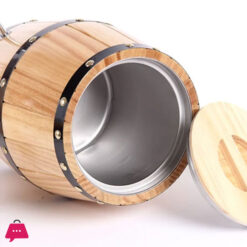 Wooden Barrel Inner Stainless Steel Beverages Dispenser - 3Liter