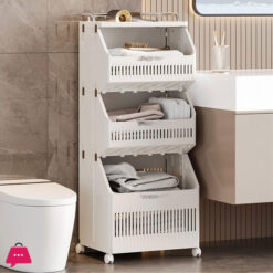 3-Tier Laundry Baskets Laundry Hamper Basket with Wheels