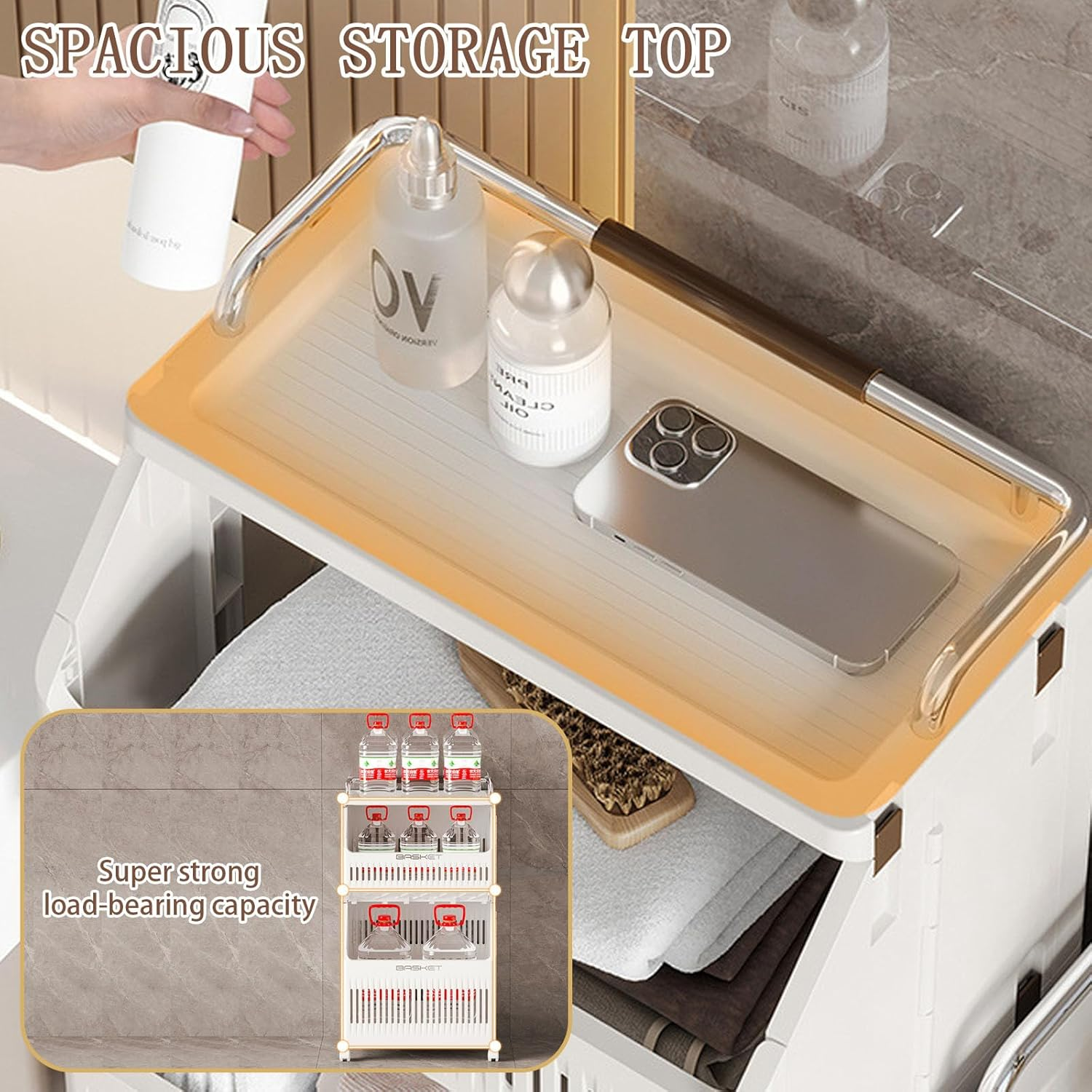 2-Tier Laundry Baskets Laundry Hamper Basket With Wheels 7 2-Tier Laundry Baskets Laundry Hamper Basket With Wheels