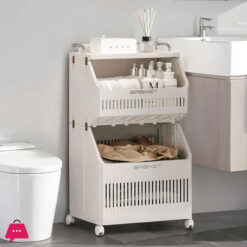 2-Tier Laundry Baskets Laundry Hamper Basket with Wheels