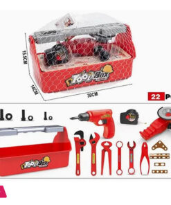 22PCS Kids Tool Set Pretend Play Toddler Tool Toys with Worker Box & Drill