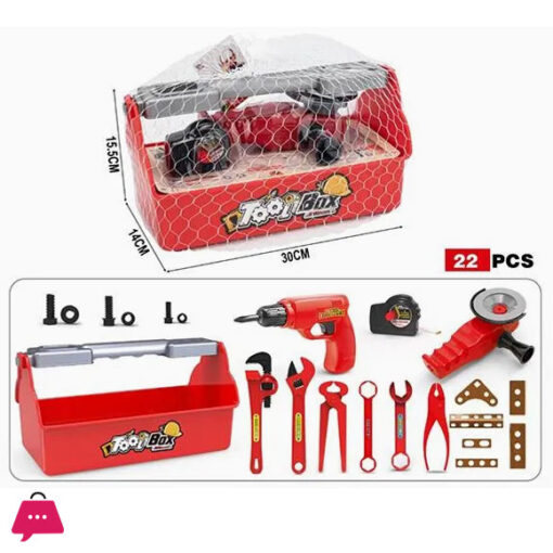 22PCS Kids Tool Set Pretend Play Toddler Tool Toys with Worker Box ...
