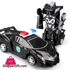 2In1 Transformation Transformer Police Robot Collision Car Toys With Music Lights