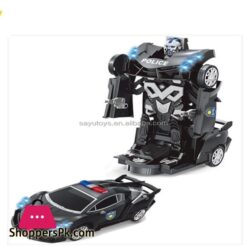 2In1 Transformation Transformer Police Robot Collision Car Toys With Music Lights