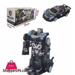 2In1 Transformation Transformer Police Robot Collision Car Toys With Music Lights