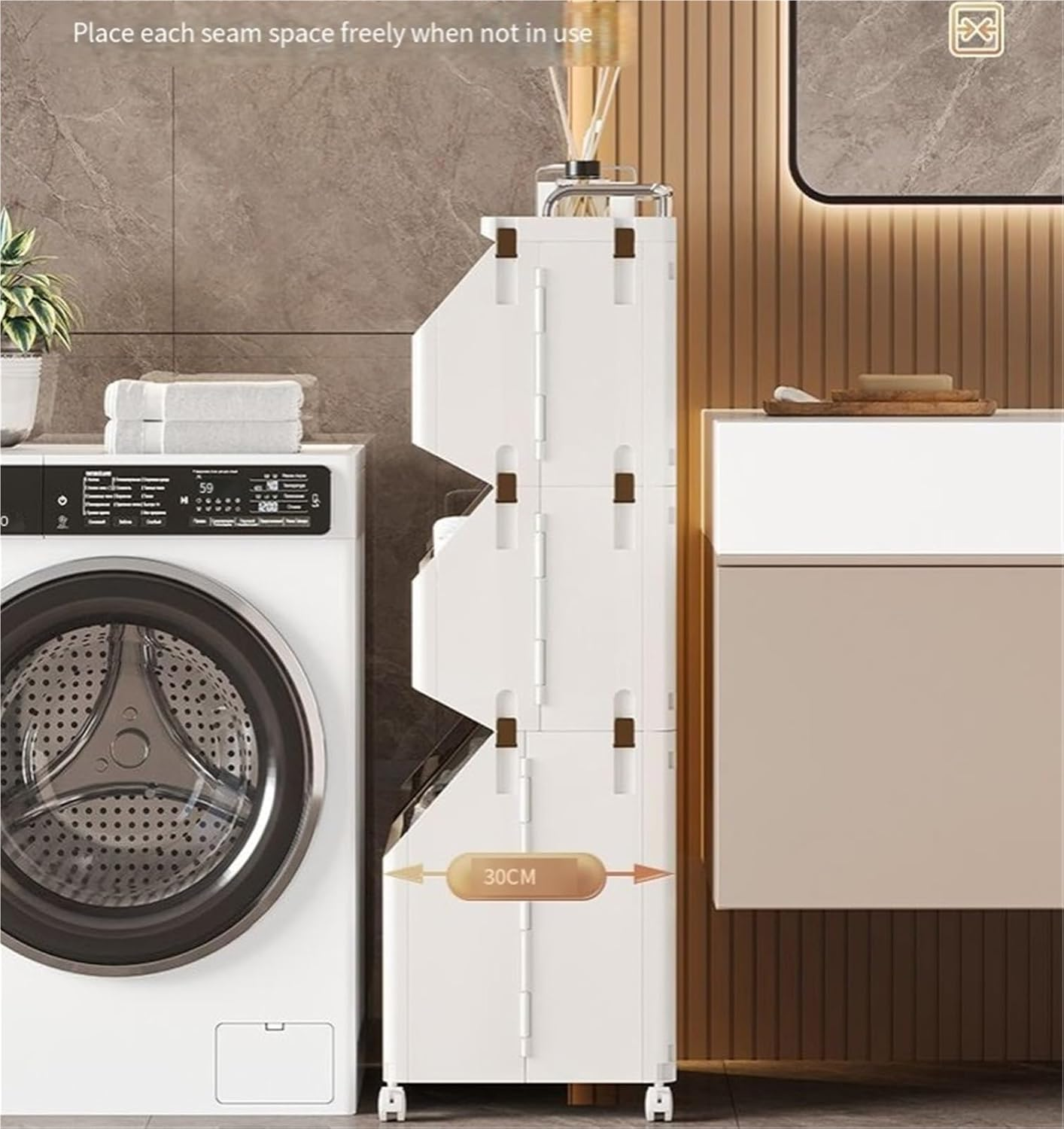 3-Tier Laundry Baskets Laundry Hamper Basket With Wheels