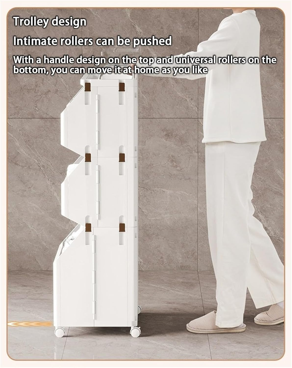 3-Tier Laundry Baskets Laundry Hamper Basket With Wheels