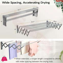 304 Stainless Steel Wall Mounting Foldable Cloth Drying Rack