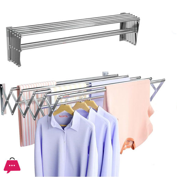 304 Stainless Steel Wall Mounting Foldable Cloth Drying Rack