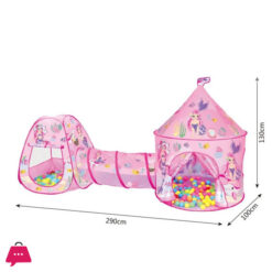 3In1 Castle Tent House For Kids + Free 50 Balls
