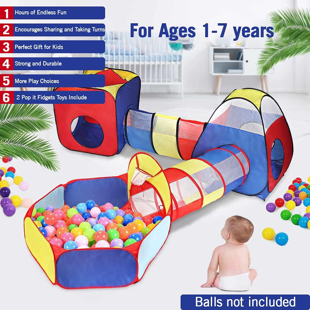 5 In 1 Multicolor Ball Pit Tunnel Tent House Multicolor 14 5 In 1 Multicolor Ball Pit Tunnel Tent House Multicolor
