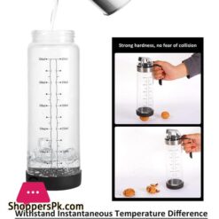 550Ml Olive Oil Dispenser Bottle With Rubber Base - Glass Oil &Amp; Vinegar Cruet With No-Drip Pourers, Easy Refill And Cleaning