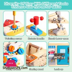 Children'S Wooden Toolbox Set Toys Simulation Maintenance Tool Repair Toys Montessori Screw Puzzle Kids Pretend Play Toys