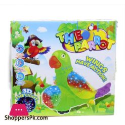Colorful Electric Bird Parrot Musical Toy with 3D Lights Sound for Kids