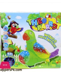 Colorful Electric Bird Parrot Musical Toy with 3D Lights Sound for Kids