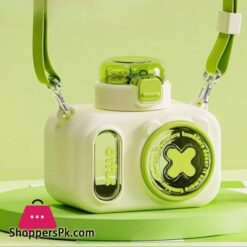 Tritan Cute Camera Plastic Water Bottle With Straw Student Back To School Portable Kids Cup Wind Mill Water Bottle With Strap