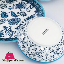 Vintage Floral Teal Ceramic Dinnerware Set