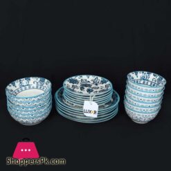 Vintage Floral Teal Ceramic Dinnerware Set