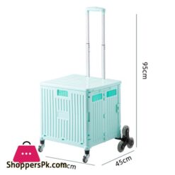 Foldable Wagon Cart For Outdoor Use - Multi-Functional Portable Ideal For Beach Shopping And Camping Trolley