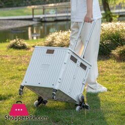 Foldable Wagon Cart For Outdoor Use - Multi-Functional Portable Ideal For Beach Shopping And Camping Trolley