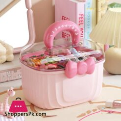 Hair Accessories Storage Box Portable Makeup Organizer for Hair Clips Hair Ties Earrings Bracelets Necklaces