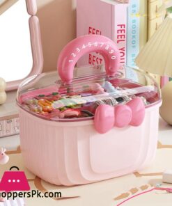 Hair Accessories Storage Box Portable Makeup Organizer for Hair Clips Hair Ties Earrings Bracelets Necklaces