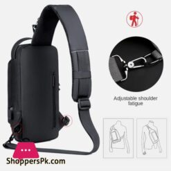 Mens Sling Crossbody Bag Chest Shoulder Messenger Backpack Usb Port