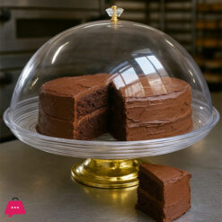 Acrylic Cake Dome Golden Stand in 3 Sizes