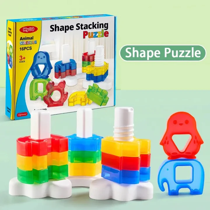 Animal Shape Stacking Puzzle Building Blocks 4 Animal Shape Stacking Puzzle Building Blocks