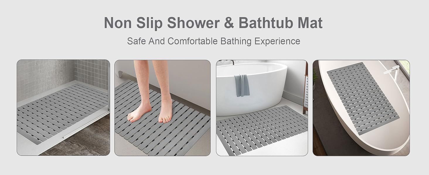 Bath Tub Shower Mat Non Slip Bathtub Mats For Bathroom Anti Slip Shower Mat With Drain Hole 24 Bath Tub Shower Mat Non Slip Bathtub Mats For Bathroom Anti Slip Shower Mat With Drain Hole