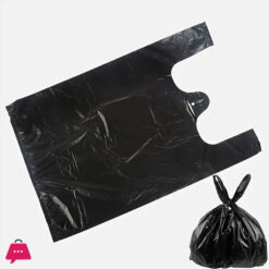 Black Disposable Garbage Bag Durable Handheld Vest Garbage Bag