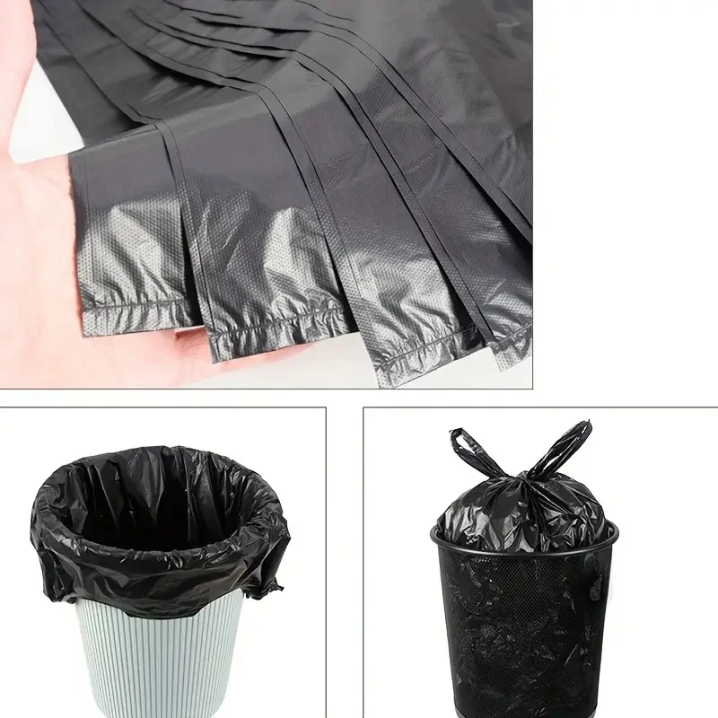 Black Disposable Garbage Bag Durable Handheld Vest Garbage Bag