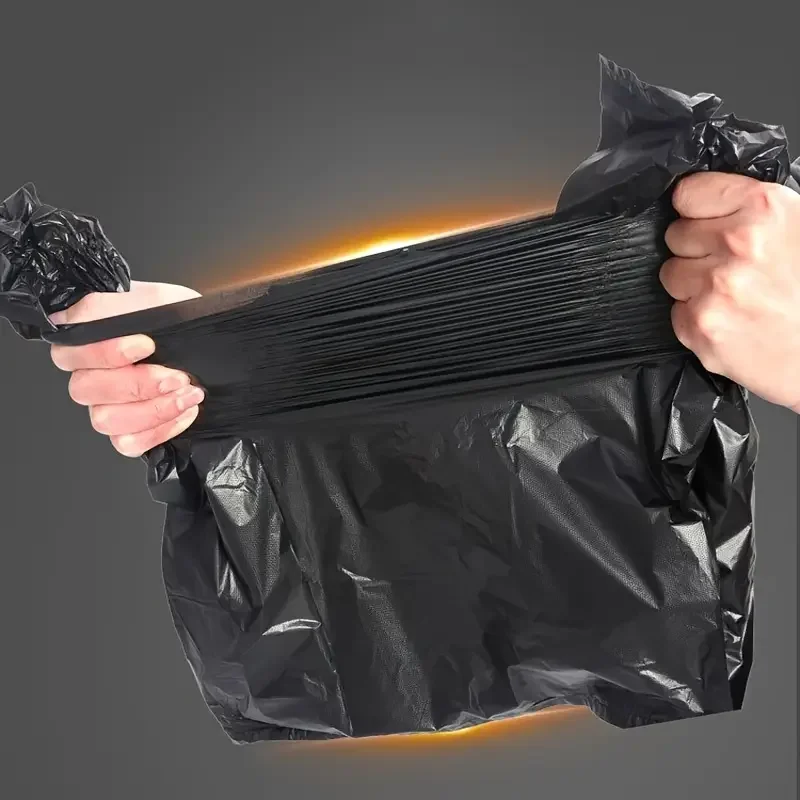 Black Disposable Garbage Bag Durable Handheld Vest Garbage Bag