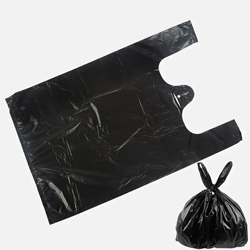 Black Disposable Garbage Bag Durable Handheld Vest Garbage Bag 14 Black Disposable Garbage Bag Durable Handheld Vest Garbage Bag