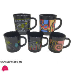 Black Marble Tea Cup Pack of 6