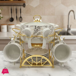 Ceramic Soup Set With Candle Stand 22 Piece