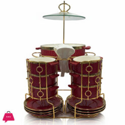 Ceramic Soup Set With Stand 22 Piece