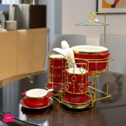 Ceramic Soup Set With Stand 22 Piece