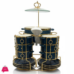 Ceramic Soup Set With Stand 22 Piece