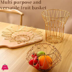 Creative Multifunctional Storage Basket Stainless Steel Household Fruit Tray Simple Telescopic Folding Flower Basket