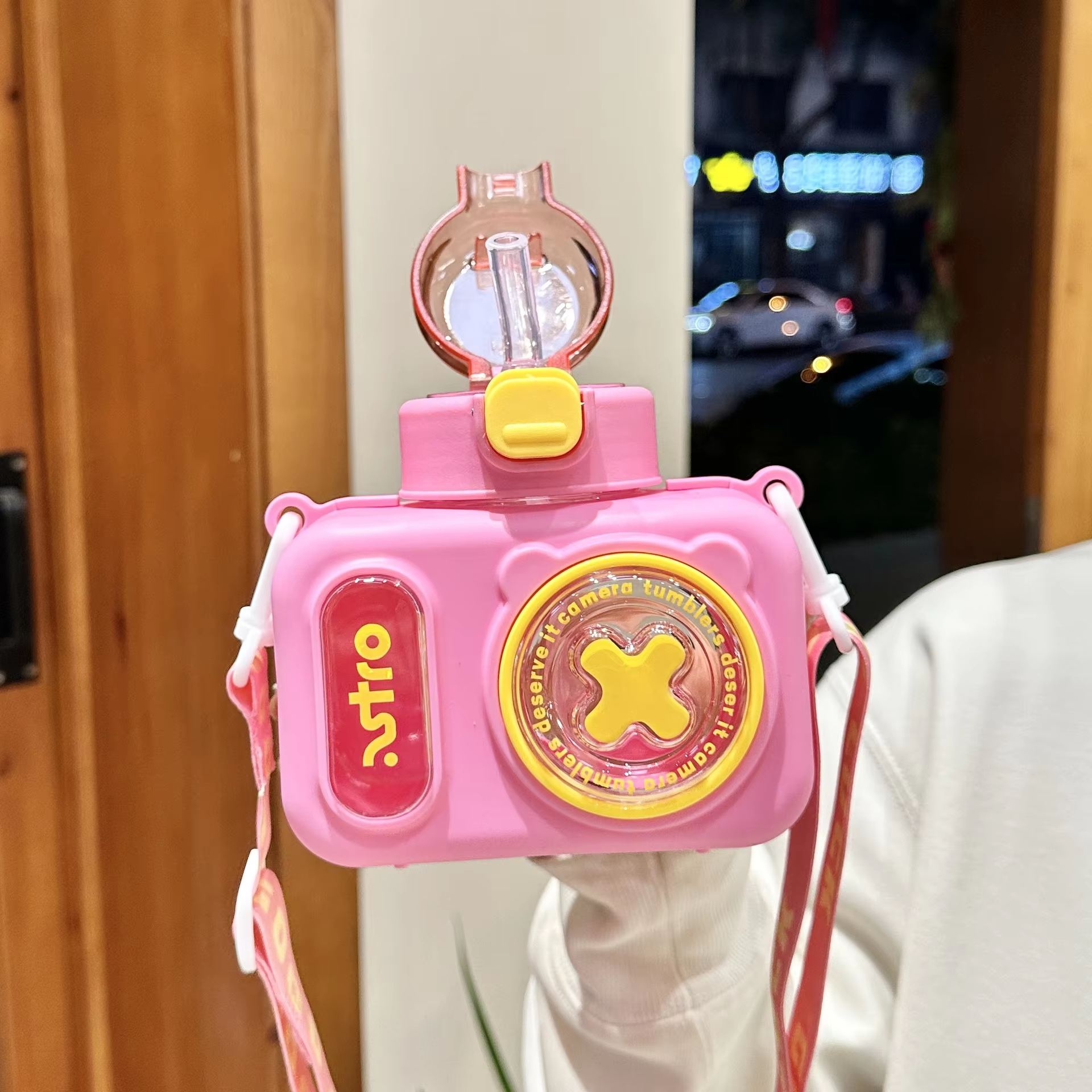 Cute Camera Plastic Water Bottle With Straw Student Back To School 11 Cute Camera Plastic Water Bottle With Straw Student Back To School
