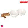 Danny Home 2 Grid Dessert Tray With Wooden Handle 27Cm