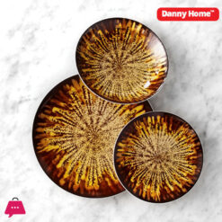 Danny Home Brown and yellow Printed Dinner Set 18-Piece