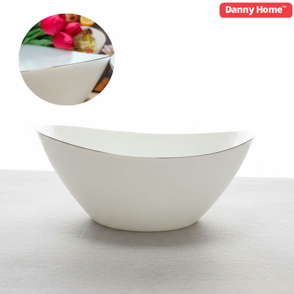 Danny Home Ceramic Gold Line Salad Bowl 3Pcs - 10 Inch 4 Danny Home Ceramic Gold Line Salad Bowl 3Pcs - 10 Inch - Image 2