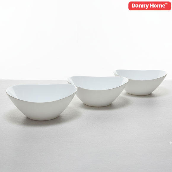 Danny Home Ceramic Gold Line Salad Bowl 3Pcs - 10 Inch 3 Danny Home Ceramic Gold Line Salad Bowl 3Pcs - 10 Inch
