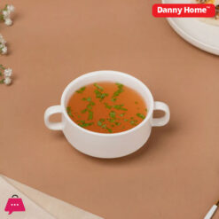 Danny Home Double Ear Ceramic Soup Bowl Set of 6 Pcs