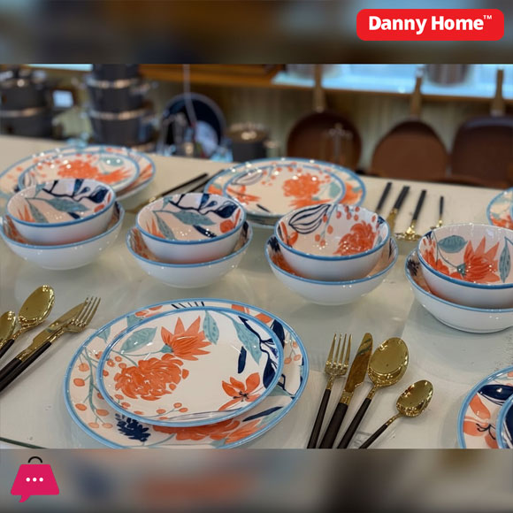 Danny Home Floral Porcelain Dinner Set 24 Pieces 6 Danny Home Floral Porcelain Dinner Set 24 Pieces - Image 4