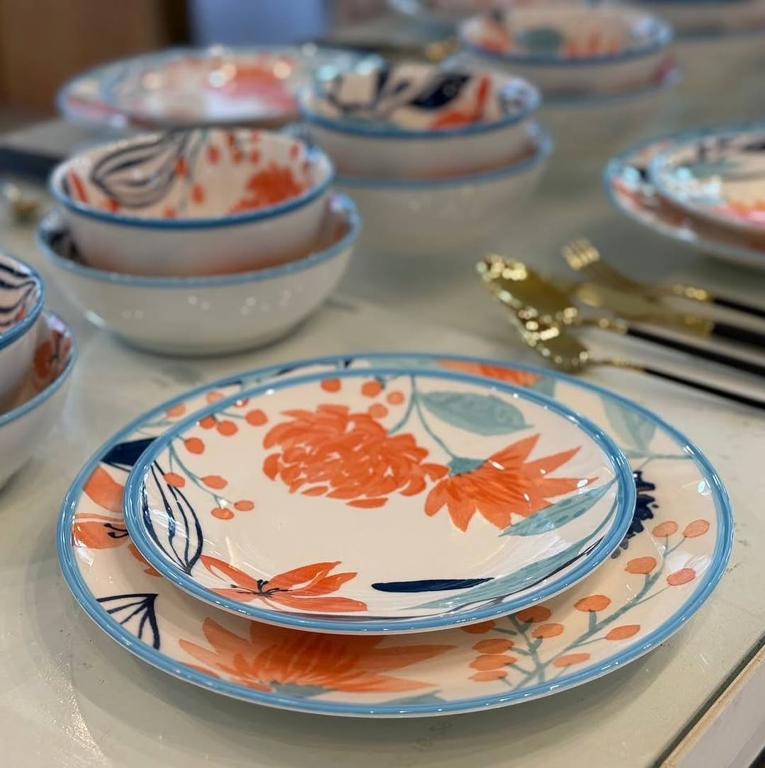 Danny Home Floral Porcelain Dinner Set 24 Pieces